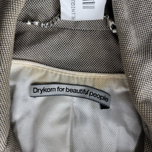 Drykorn for beautiful people jacket double breasted collared checkered size S - Picture 3 of 5